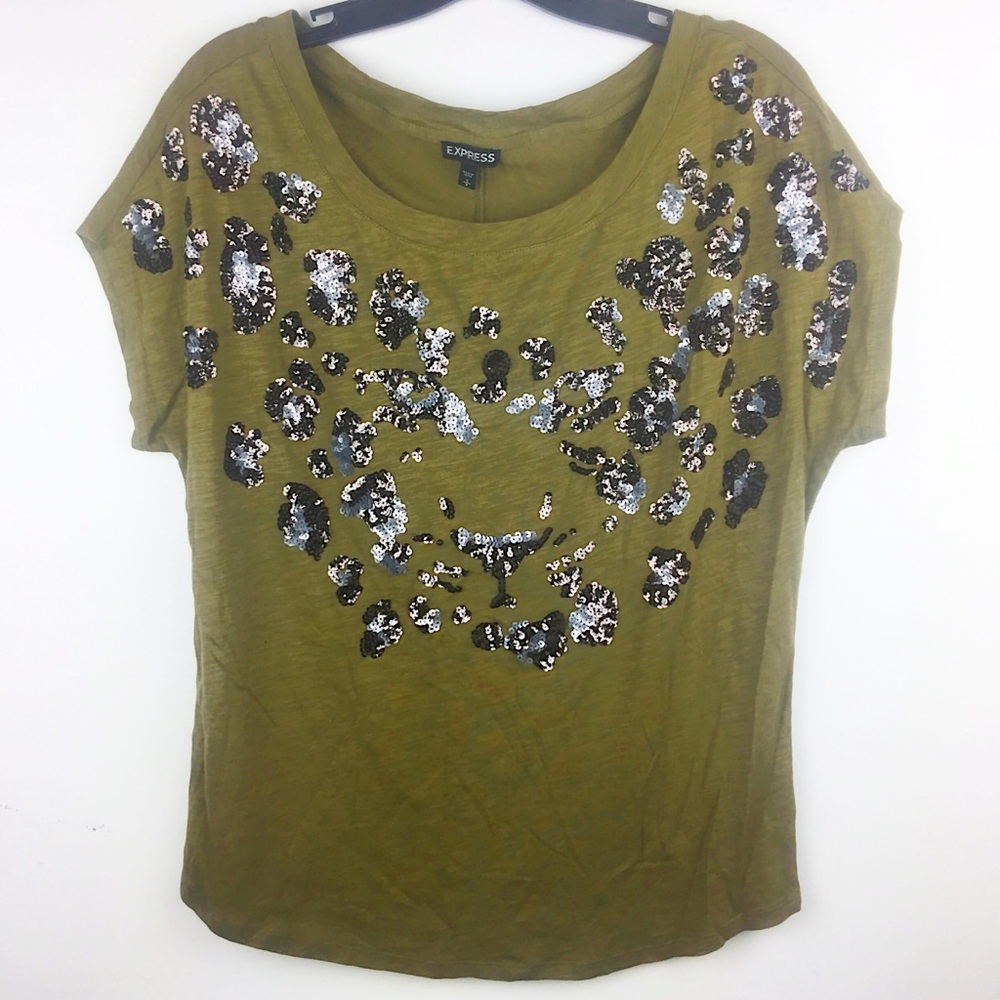 Express Sequin Dolman Tee